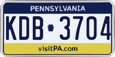 PA license plate KDB3704