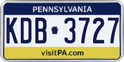 PA license plate KDB3727