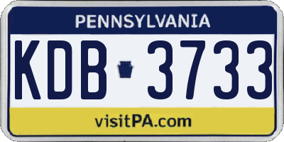 PA license plate KDB3733
