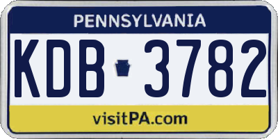 PA license plate KDB3782
