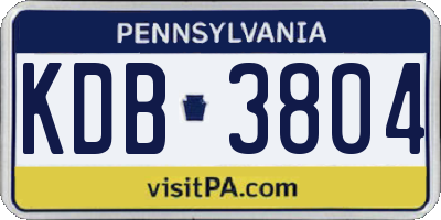PA license plate KDB3804