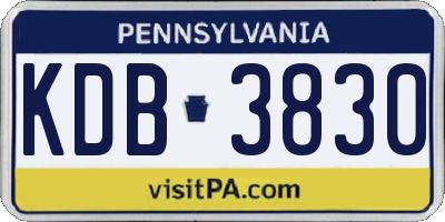 PA license plate KDB3830