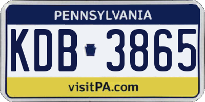 PA license plate KDB3865