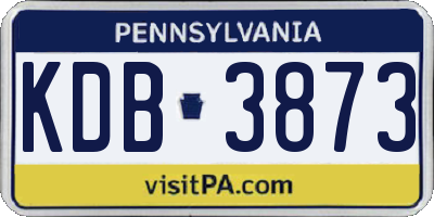 PA license plate KDB3873