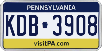 PA license plate KDB3908