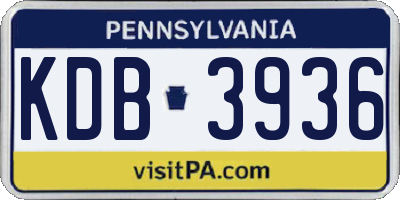 PA license plate KDB3936