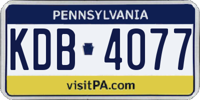 PA license plate KDB4077