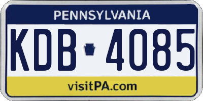 PA license plate KDB4085