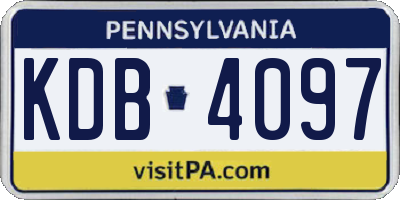 PA license plate KDB4097
