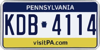 PA license plate KDB4114