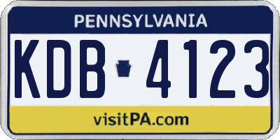 PA license plate KDB4123