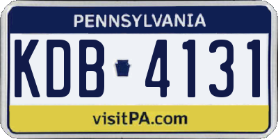 PA license plate KDB4131
