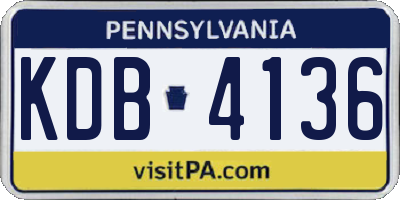 PA license plate KDB4136