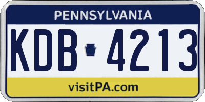 PA license plate KDB4213