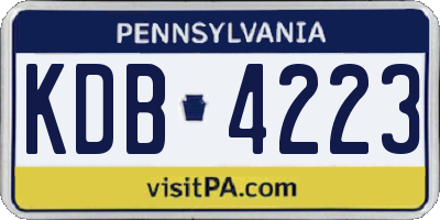 PA license plate KDB4223