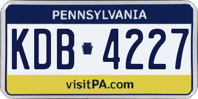PA license plate KDB4227