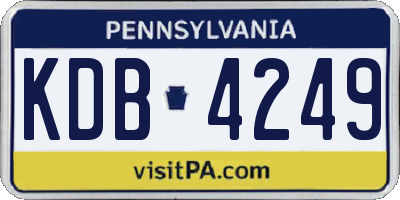 PA license plate KDB4249