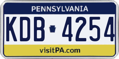 PA license plate KDB4254