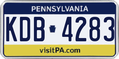 PA license plate KDB4283