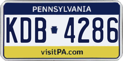PA license plate KDB4286