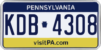 PA license plate KDB4308