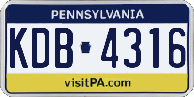 PA license plate KDB4316