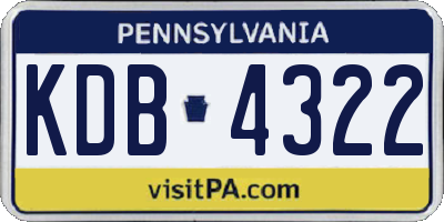 PA license plate KDB4322