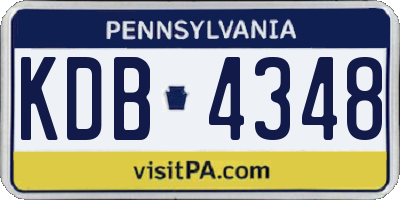 PA license plate KDB4348