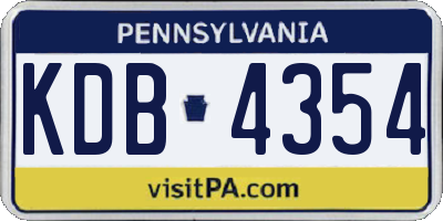 PA license plate KDB4354