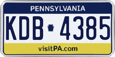 PA license plate KDB4385