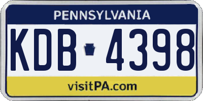 PA license plate KDB4398