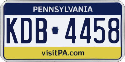 PA license plate KDB4458