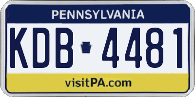 PA license plate KDB4481
