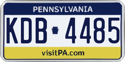 PA license plate KDB4485