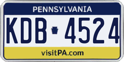 PA license plate KDB4524