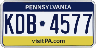 PA license plate KDB4577