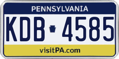 PA license plate KDB4585