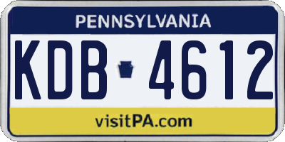 PA license plate KDB4612
