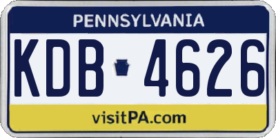 PA license plate KDB4626