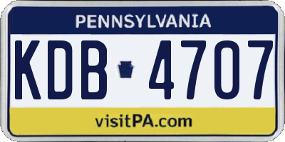 PA license plate KDB4707