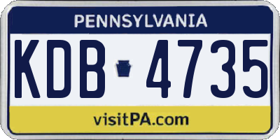 PA license plate KDB4735