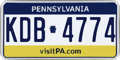 PA license plate KDB4774