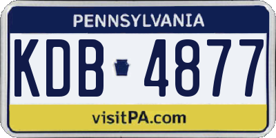 PA license plate KDB4877