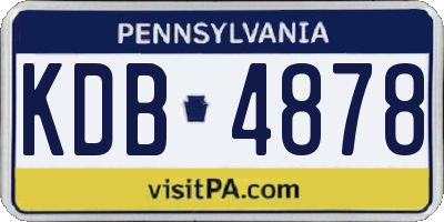 PA license plate KDB4878