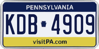 PA license plate KDB4909
