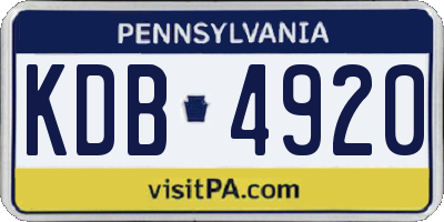 PA license plate KDB4920