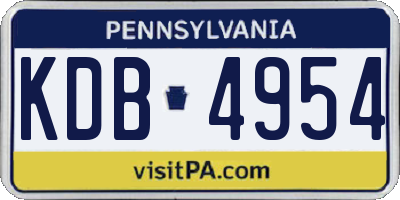 PA license plate KDB4954