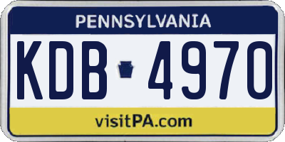 PA license plate KDB4970