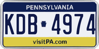 PA license plate KDB4974