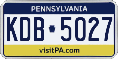 PA license plate KDB5027